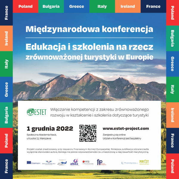 Międzynarodowa Konferencja Finalna projektu Erasmus+ ESTET pt. Edukacja i szkolenia na rzecz zrównoważonej turystyki w Europie